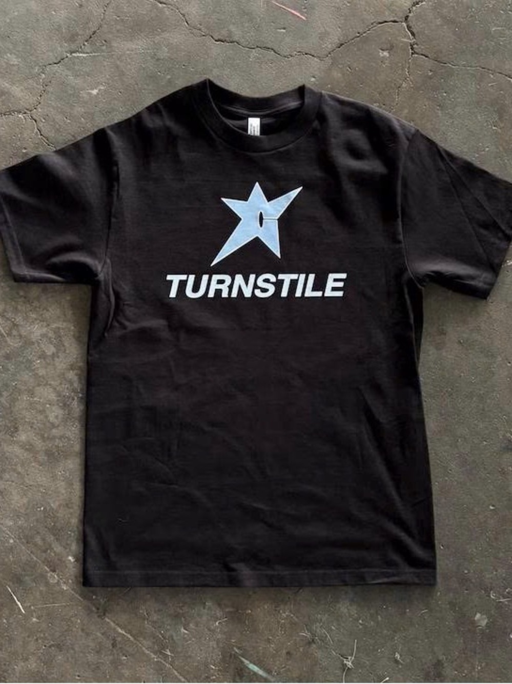 Tee with Light Blue Star & Turnstile Wordmark
